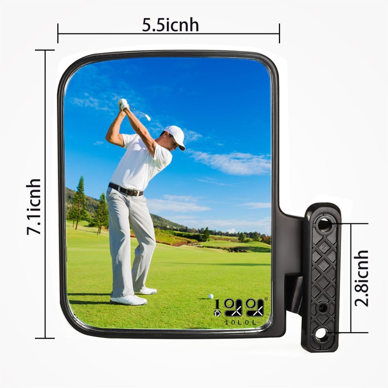 10L0L Golf Cart Side Mirrors Compatible with Yamaha Club Car EZ-GO and Others Round or Square Tube Golf Cart Roof Bracket  No-drilling Required (Option) - Image 4